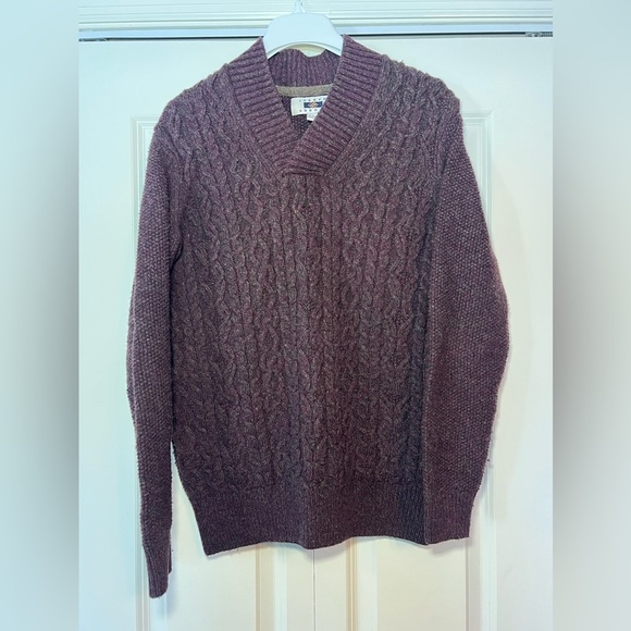 Joseph Abboud men’s cable knit pull over wool blend purple sweater. Size small. - Picture 1 of 8